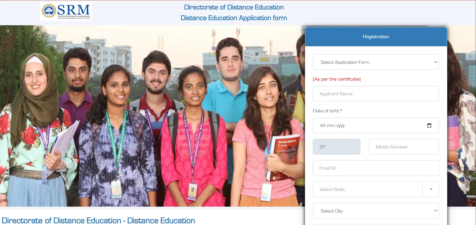 SRM University Distance MBA